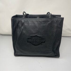 Harley-Davidson Black Leather Tote Bag